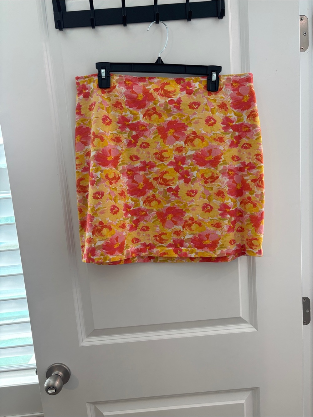Old Navy Yellow Floral Mini Skirt with Pink Accents